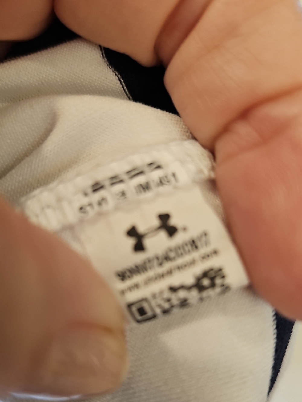 Under Armour Mens Polo with Navy/Orange Stripes, Auburn Tigers, XL Loose Fit - Picture 3 of 10